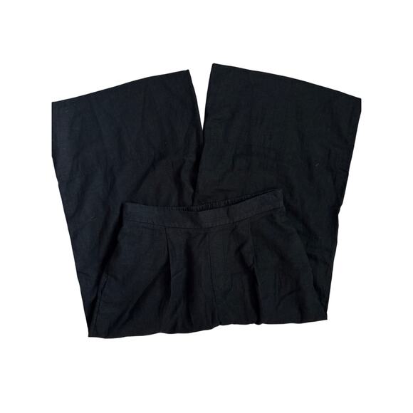Banana Republic Linen Blend Pull On Wide Leg Cropped Pants Black Size Small - Picture 7 of 9